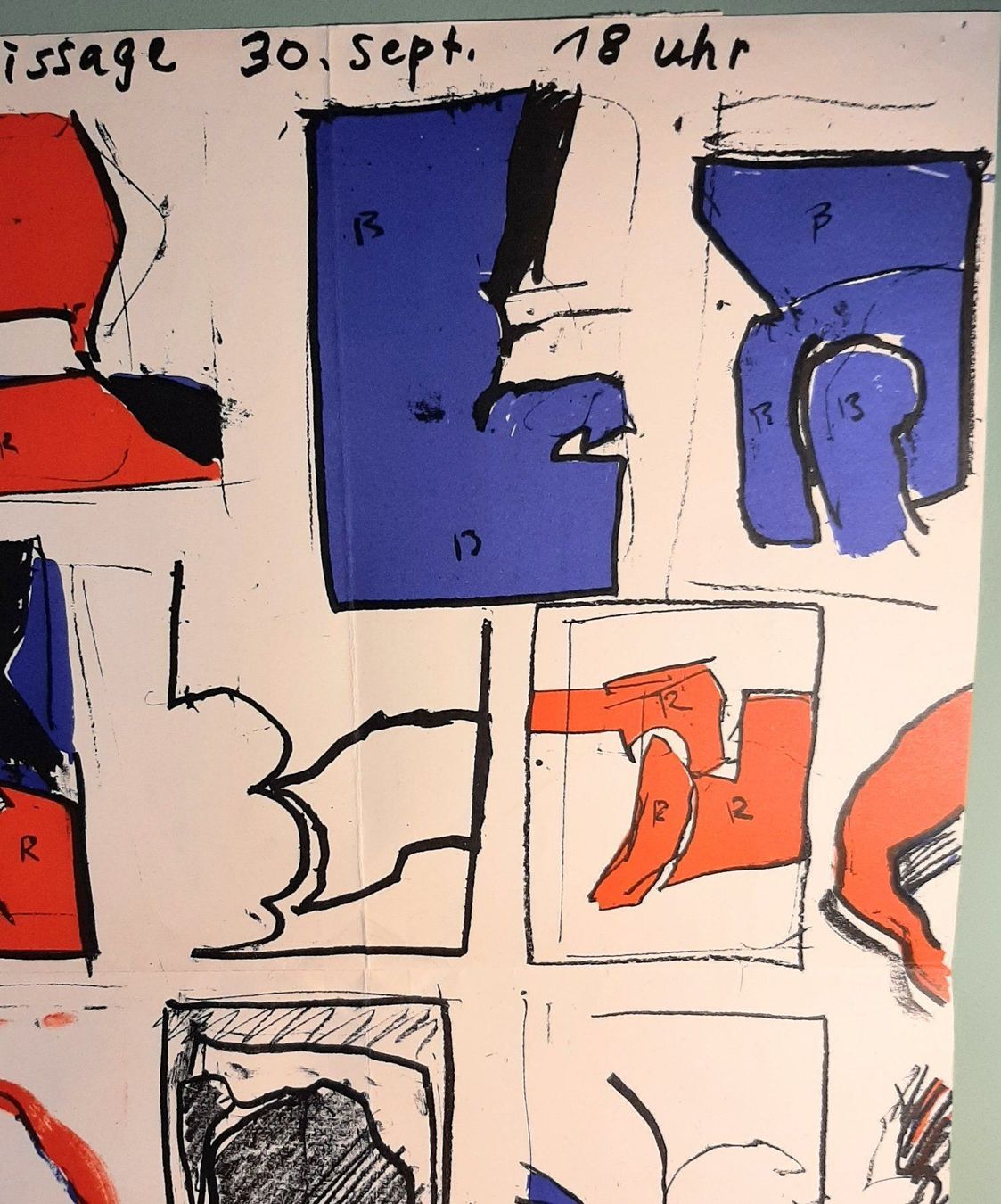 Poster & Bilder: Rares Plakat Ausstellung Rolf Iseli 1966 – Gebraucht aus Zürich von 2bis 4