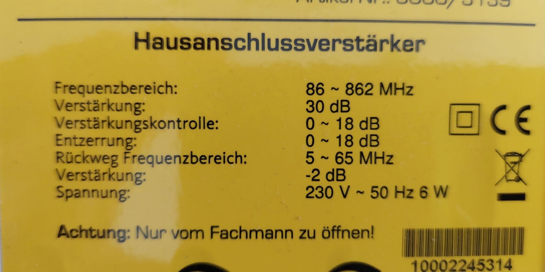 Amplificateurs: Hausanschluss Verstärker – Neuf (Voir description) à Bauma par rtvstr 2