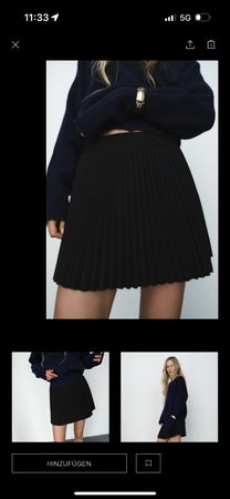 Damen Zara Hosenrock mit Falten in Schwarz