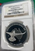 2001 Proof Kookaburra NGC PF69 Silberunze 0.999! Selten!