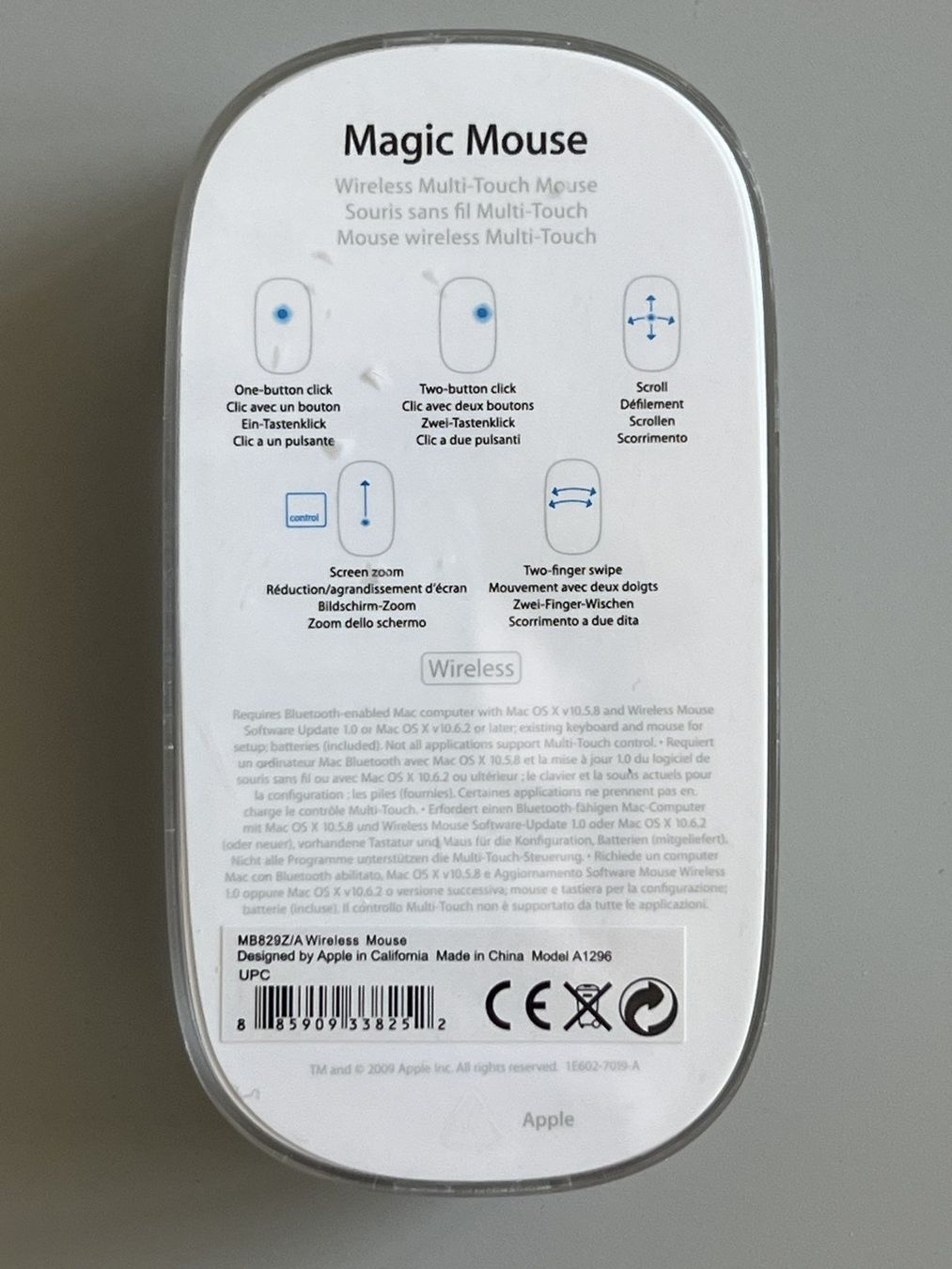 Apple Mouse: Apple Magic Mouse A1296 MB829 Bluetooth mit Originalbox – Usato da Zürich venduto da Kollege7 7