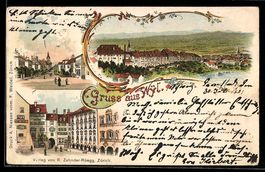 Litho Wyl, Ortspartie und Panorama, 1901