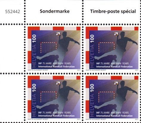 Tutti i francobolli: Viererblock Internationale Handballföderation** – Nuovo (secondo la descrizione) da Dottikon venduto da haeusibuh5