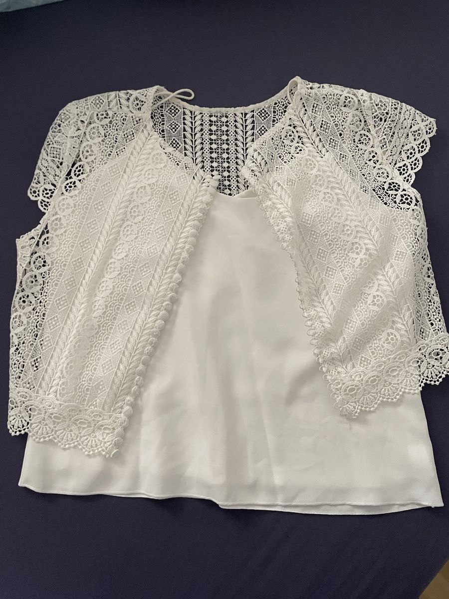 Top: Blanco Evento Top Gr.44/XXL mit Spitze – Usato da Zürich venduto da don_6qbj