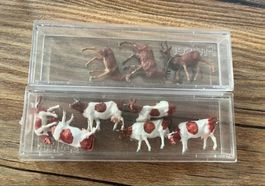 Preiser H0 (1:87) Tier-Set – Kühen & Rehen OVP