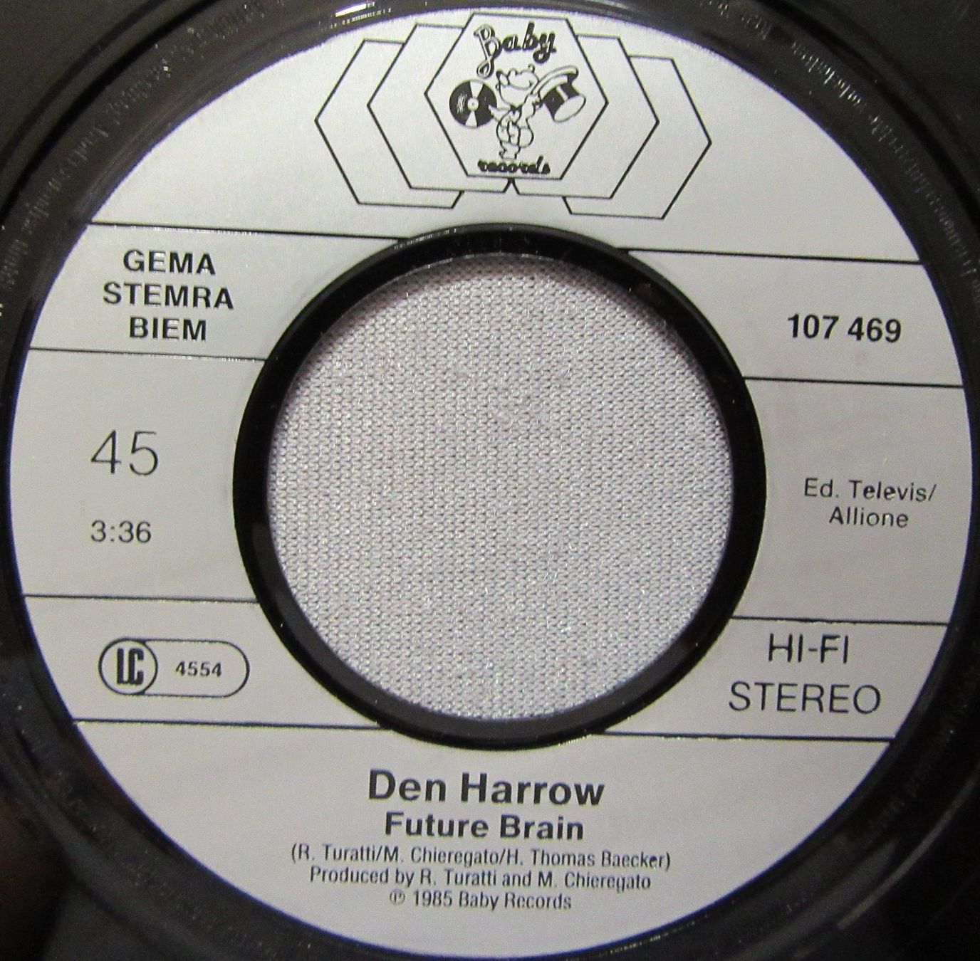Dischi in vinile: Den Harrow - Future Brain - Single 1985 – Usato da Auenstein venduto da Padabimbim 2