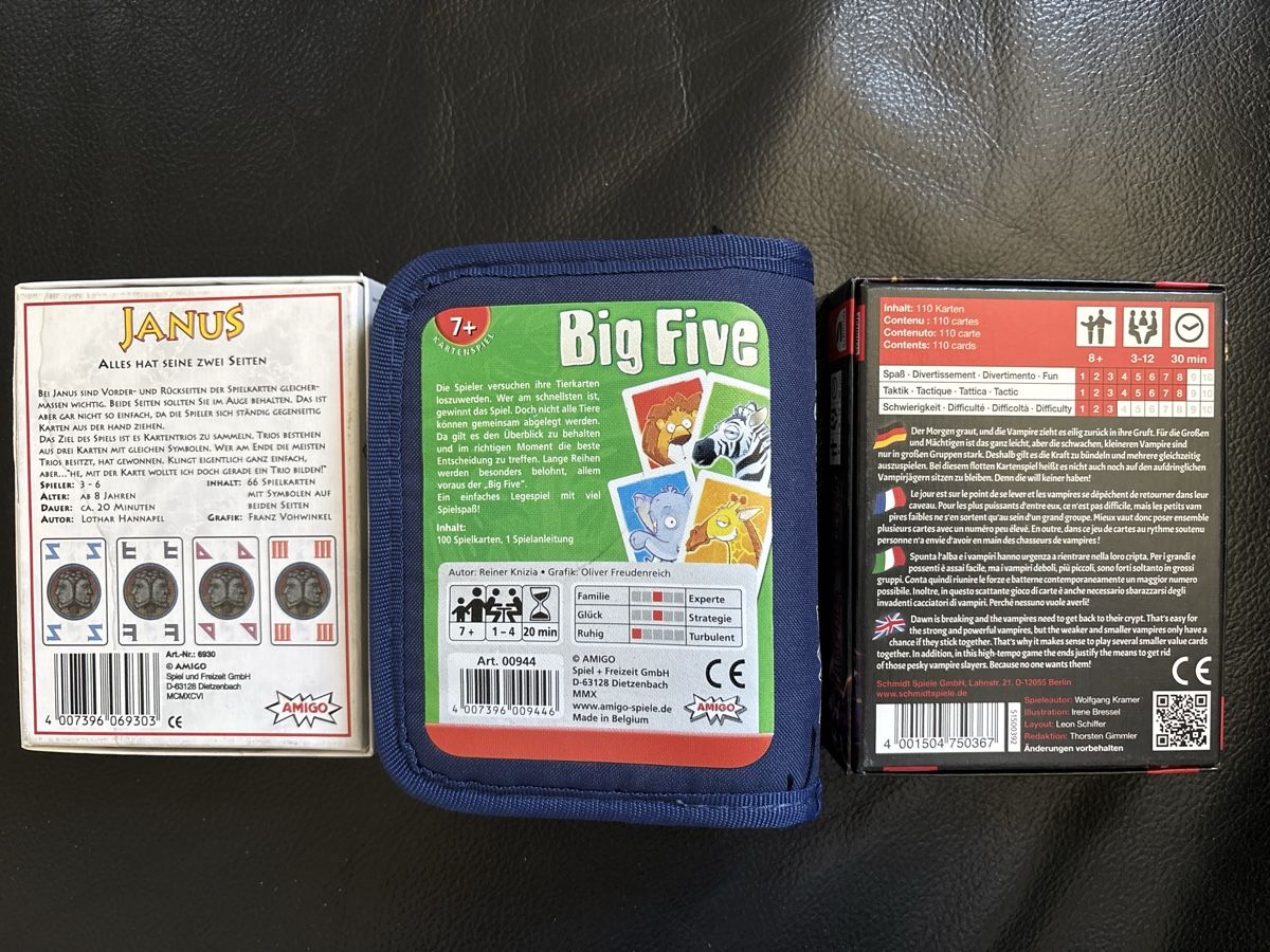 Giochi: Kartenspiele Big Five, Janus, Vampire Queen – Usato da Bern venduto da blu123 1
