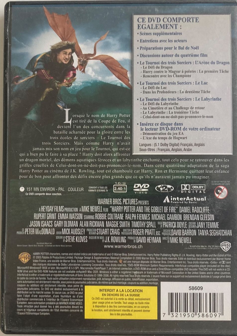 Tutti i DVDs: HARRY POTTER ET LA COUPE DE FEU – Usato da Poliez-Pittet venduto da Newtown-Records 1