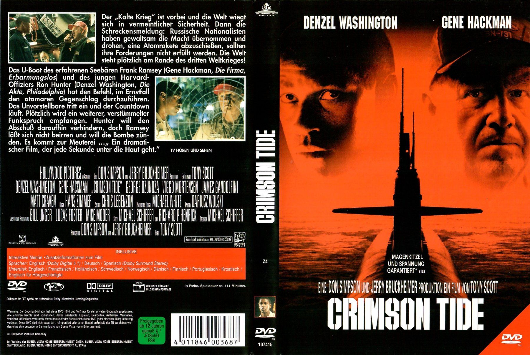 Tutti i DVDs: DVD: Crimson Tide - 1995 – Usato da Hagendorn venduto da Thom.74 1