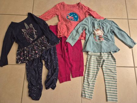 tierisches 6er Set Mädchen Gr. 92 Einhorn, Bambi, Katze