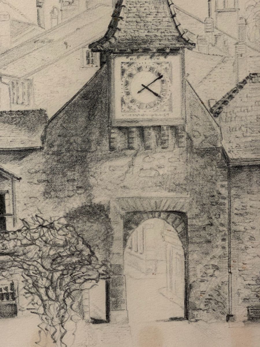 Gemälde: Drawing Le Bourg de St-Prex Framed  – Gebraucht aus Lausanne von vas_cdb2 2