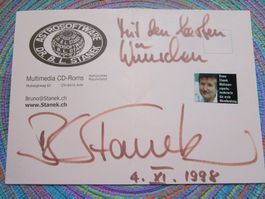 BRUNO STANEK WELTALL EXPERTE CH AUTOGRAMM AUF KARTE UNIKAT
