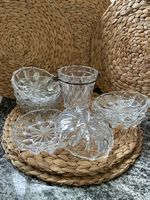 Glas Kristall Schalen und Eisbehälter 5 teilig guter Zustand