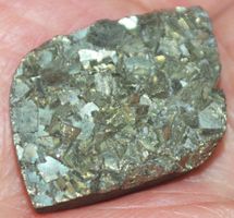 Cabochon L-539 – Pyrit Druzy Heilstein – ca. 27x17mm