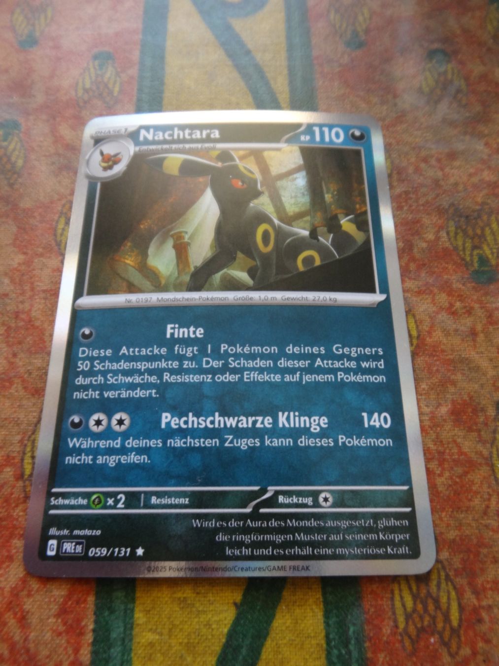 Pokémon Carte collezionabili: POKEMON  Nachtara   G  PRE DE   059/131   KP110   2025 – Usato da Romanel-sur-Lausanne venduto da Swift13
