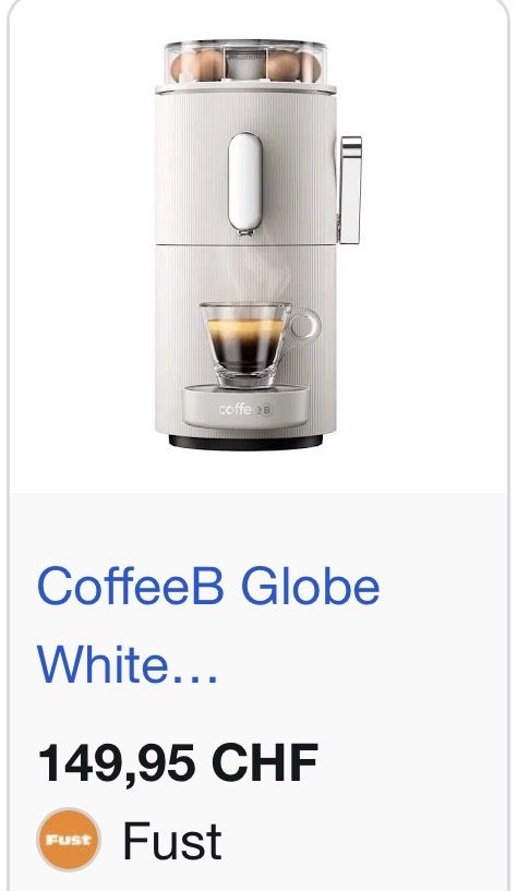 Coffee B Macchine per caffè & Macchine per espresso: CoffeeB Globe Coffee Machine White Capsule System – Nuovo e nell'imballaggio originale da Muttenz venduto da nov_2py2 1