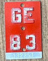 GE 83 - PLAQUE DE VELO - VELONUMMER - FAHRRADSCHILD GE 83