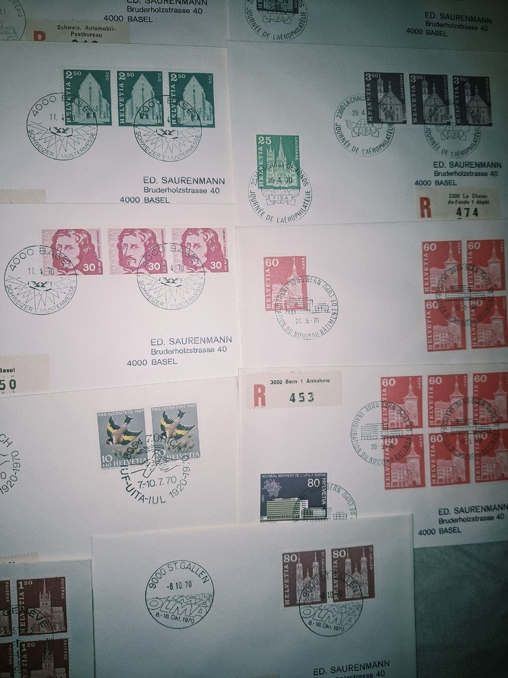 Tutti i francobolli: 15 Briefe Speziell / Sonderstempel  – Usato da Balgach venduto da SIMEON27