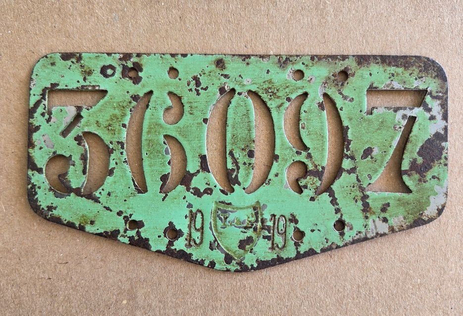 Sachs Schilder: Velonummer VD 1919 Plaque Velo – Gebraucht aus Schenkon von Uhu007