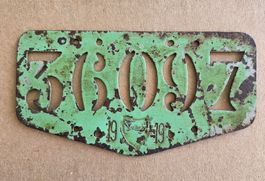 Velonummer VD 1919 Plaque Velo