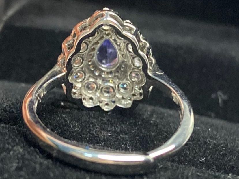 Anelli: Wunderschöner Tansanit Ring mit Diamant Immitaten 925 Silber – Nuovo (secondo la descrizione) da St. Gallen venduto da GIULESGG 7
