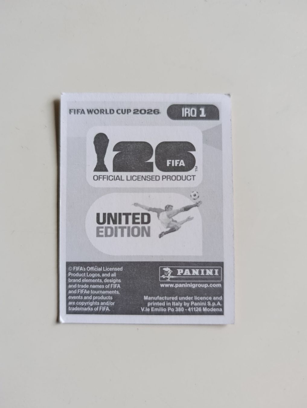 Panini Cartes à collectionner: Panini World Cup 2026 IRQ 1 – Neuf (Voir description) à Lavey-Village par pas_7xd2 1
