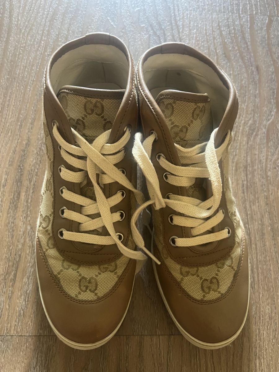 Gucci Scarpe da donna: Gucci Sneaker Canvas Leder braun Grösse 37 – Usato da Illnau venduto da Michele0210_