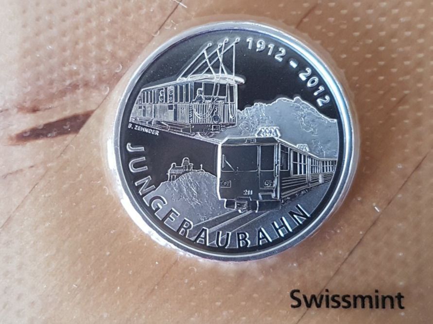 Tutti le monete: 20 Franken Jungfraubahn 2012  Stgl – Nuovo e nell'imballaggio originale da Schliern b. Köniz venduto da joni20