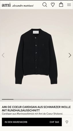 AMI Paris Cardigan Schwarz, Grösse S, NEU mit Etikett