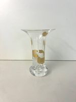HUTSCHENREUTHER Vintage Glasvase H 12 cm, Goldblattmalerei