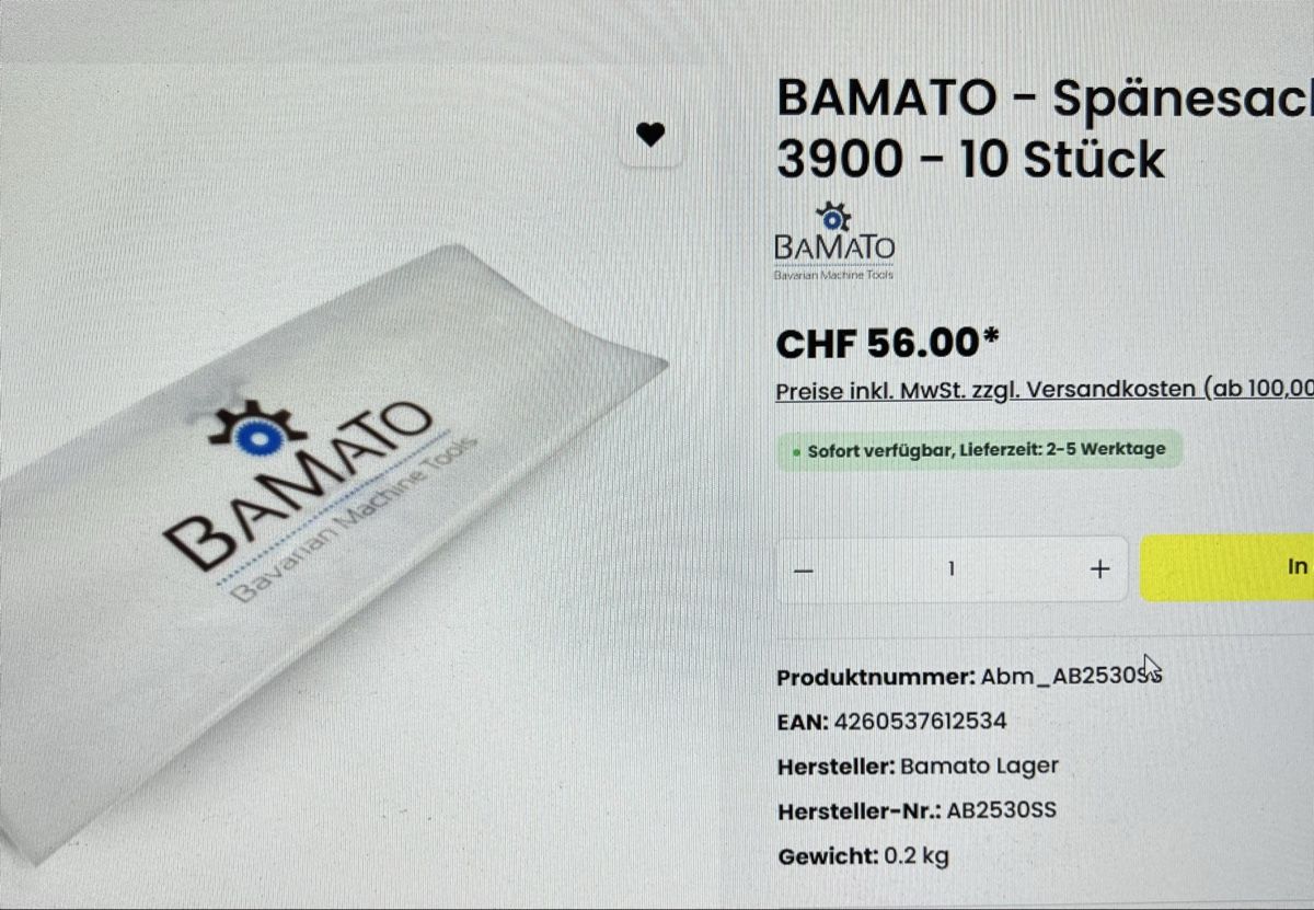 Tutte le macchine: Spänesack 200l – Nuovo e nell'imballaggio originale da Ebnat Kappel venduto da butterfly60