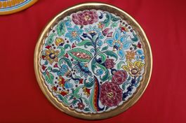 Assiette décorative peinte à la main doré de Seville Espagne