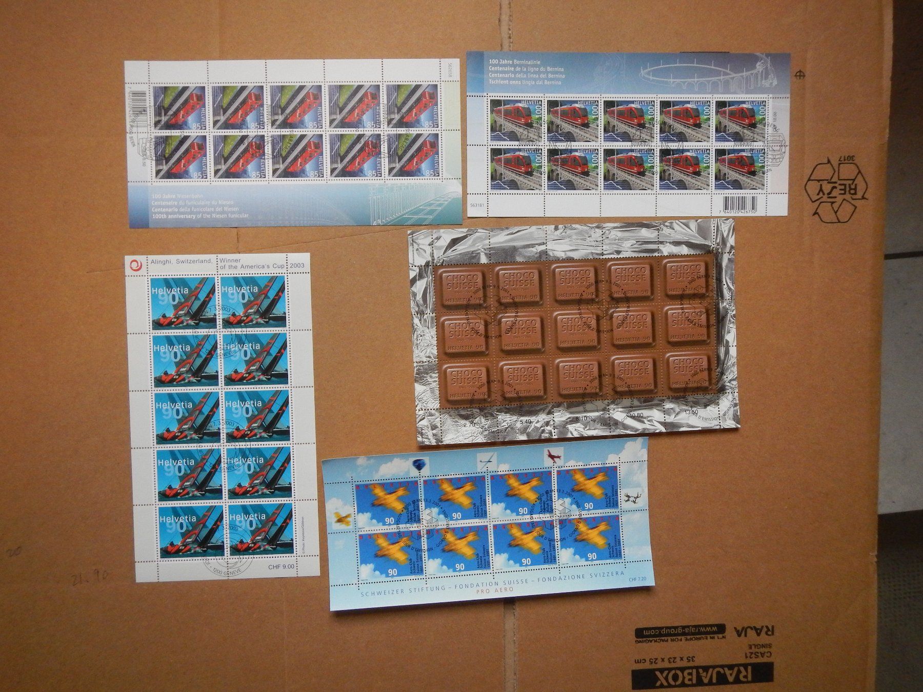 Alle Briefmarken: 10 Kleinbogen 462.- – Gebraucht aus Aarwangen von Suomo48 1