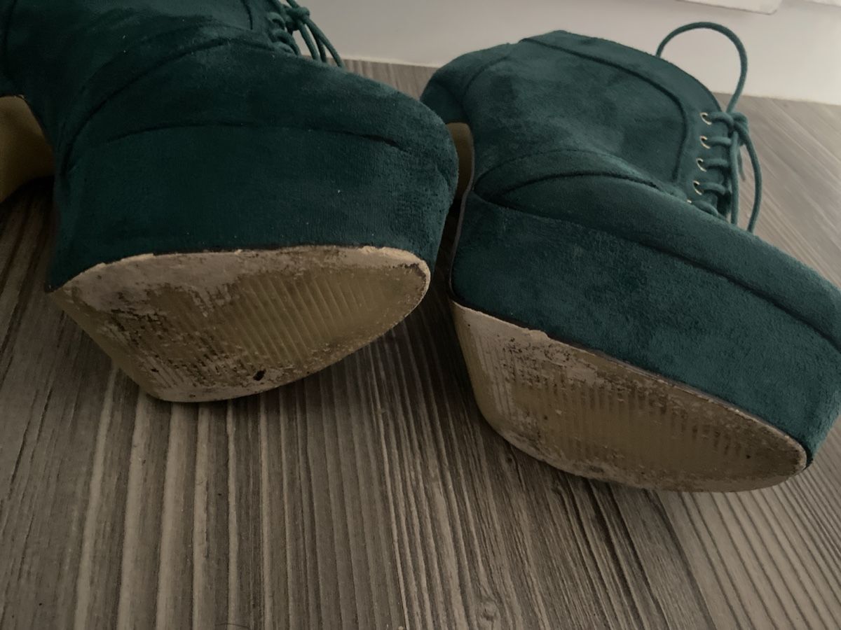 Damenschuhe: grüne Wildleder High Heels, Grösse 38 – Gebraucht aus Sirnach von SpeedyGT 3