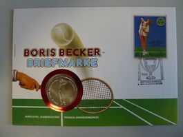 1987: Numisbrief (Münzbrief) Boris Becker (Paraguay)