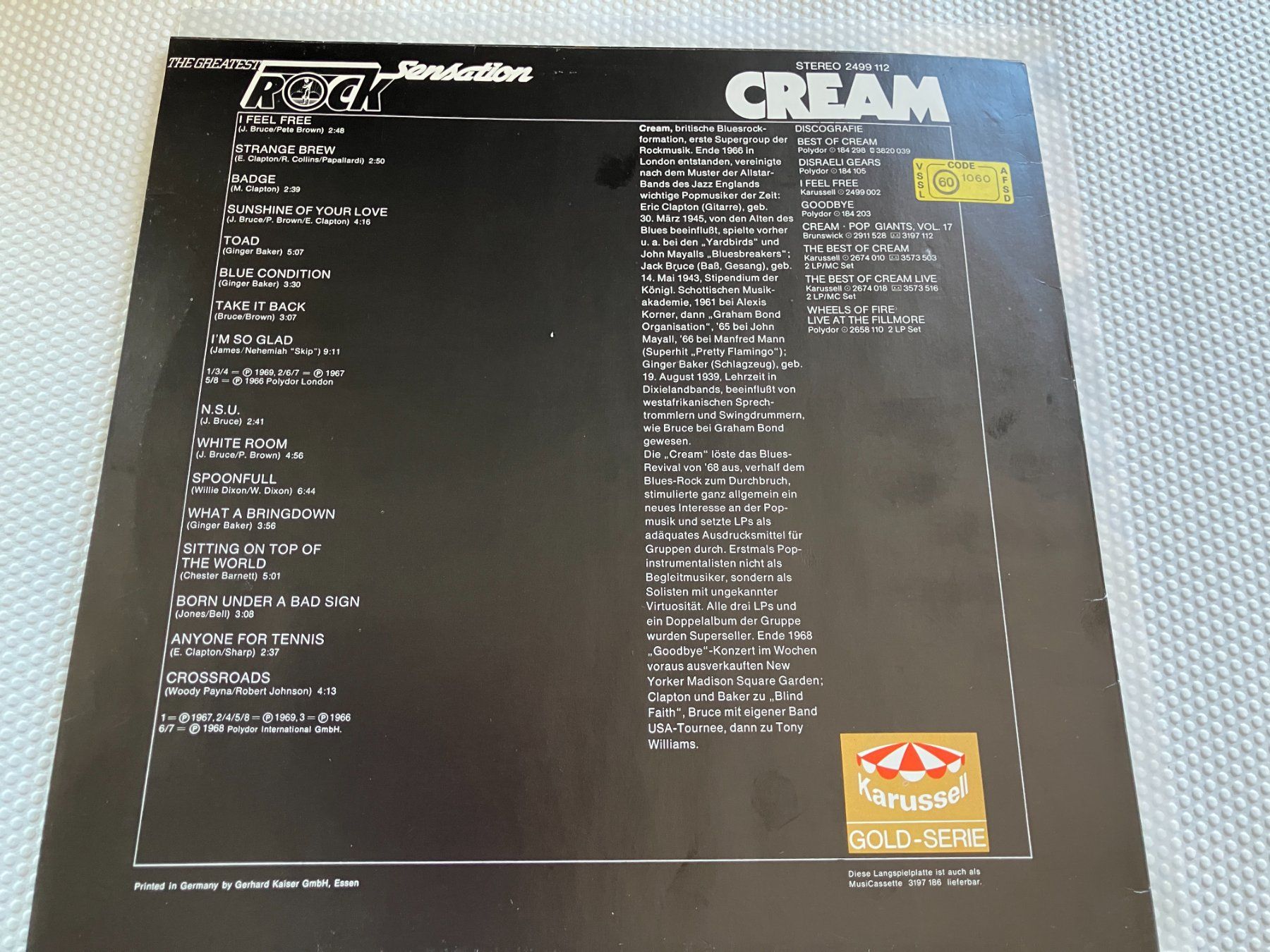 Dischi in vinile: Cream – Usato da Aarwangen venduto da Jukebox3 2
