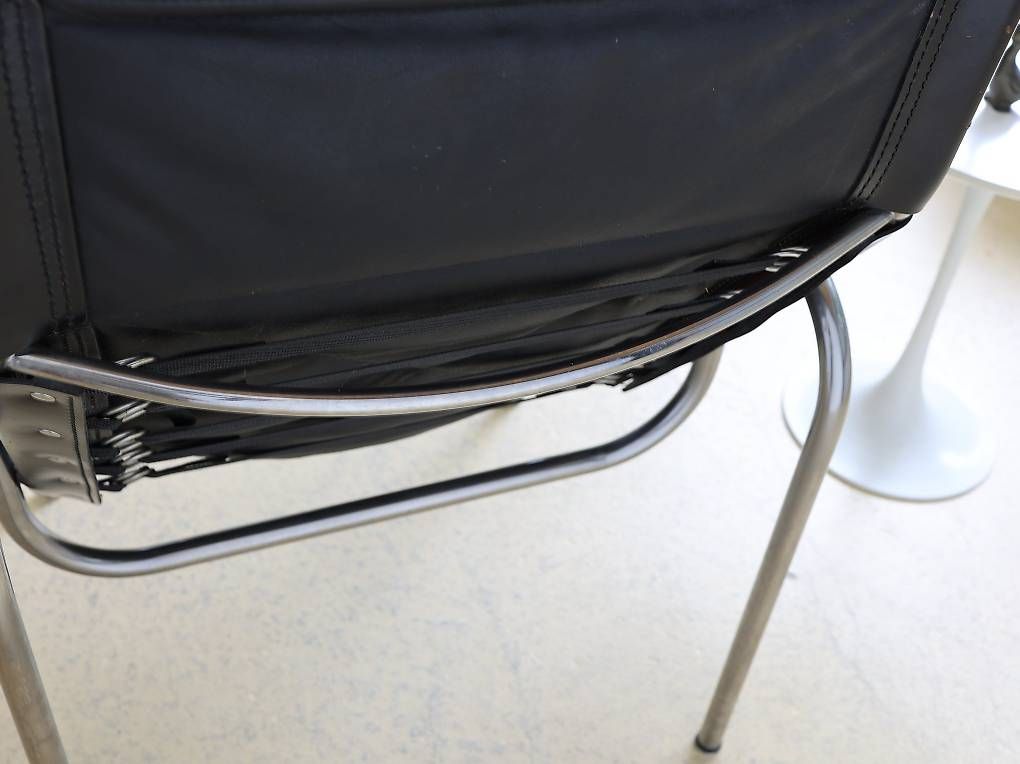 Fauteuils: Strässle Ledersessel | Schwarz Chrom | – D'occasion à Meinisberg par atelier_TILIJA 3
