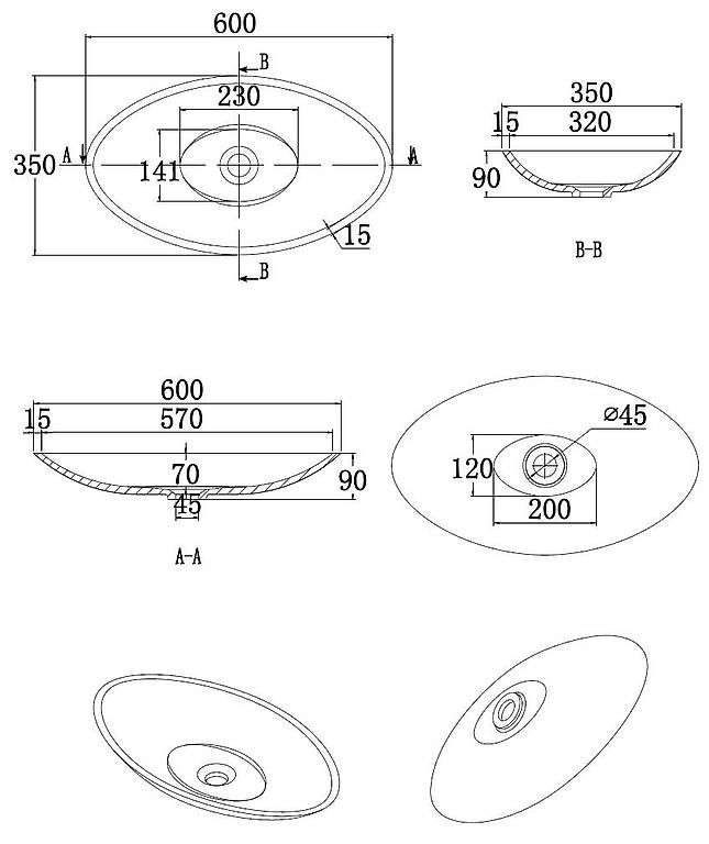 Lavabi & lavandini: Aufsatzwaschbecken ModellINA aus Steinguss – Usato da Dintikon venduto da mom_bjq6 2