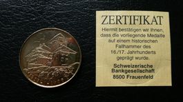 Historische Fallhammer-Medaille SBG Frauenfeld 1996