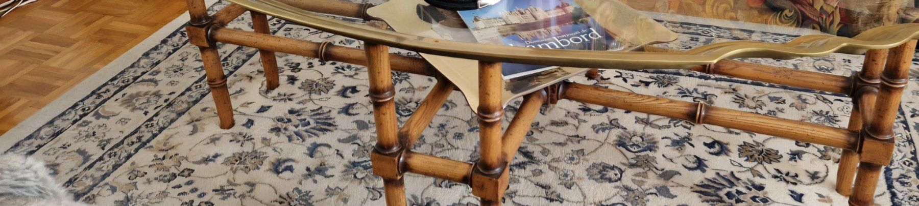 Tavoli: Guéridon table basse laiton et verre – Usato da Pully venduto da Andalous 2