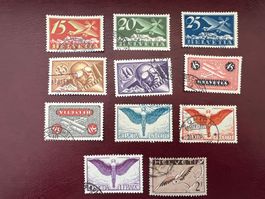 Flugpost F3 - F13 schön gestempelt glattes Papier  (4250)