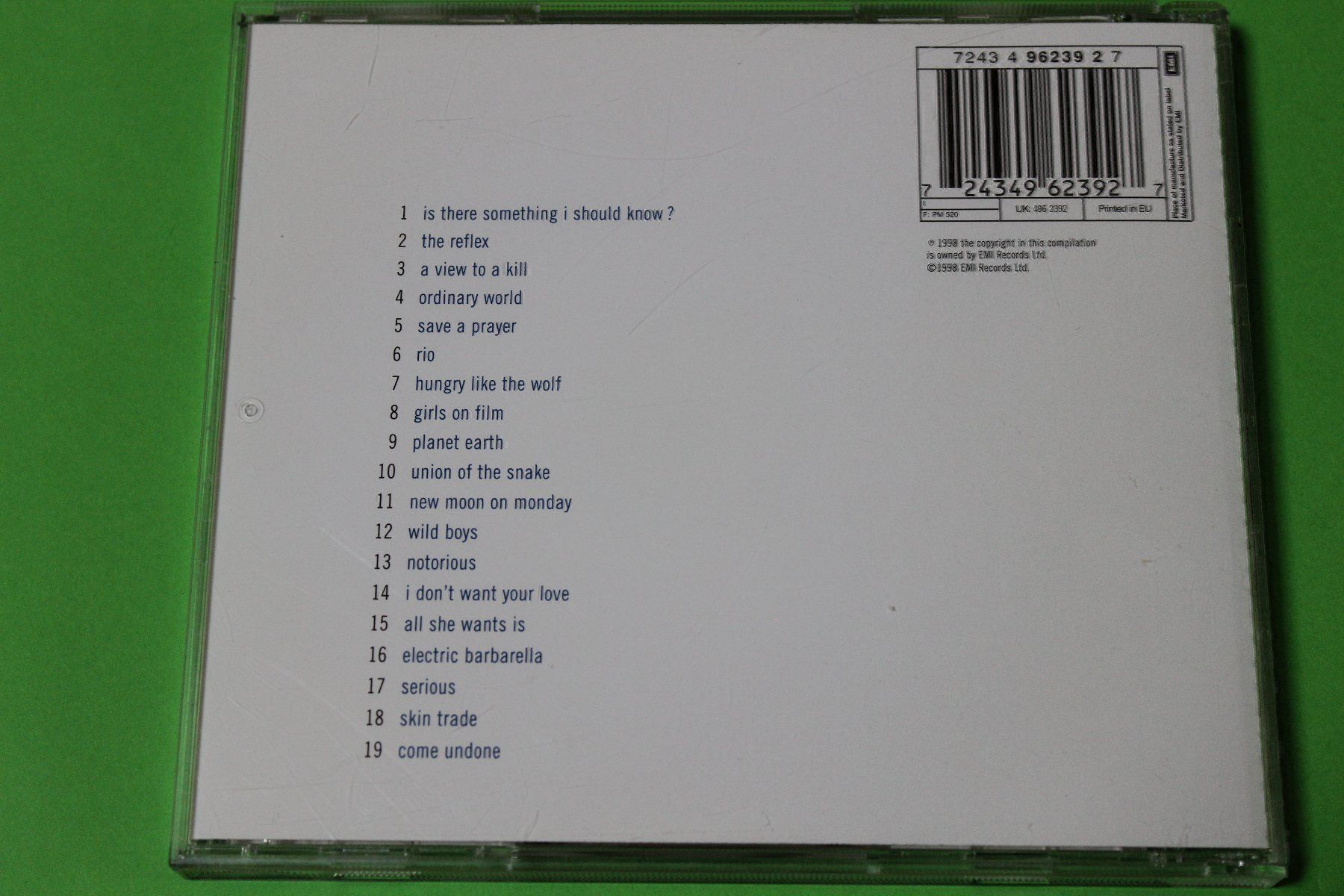 CD: Duran Duran - Greatest Hits CD 1998 – Usato da Tübach venduto da JamesStone 3