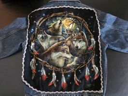 Wolf - Traumfänger Jeansjacke Grösse S/M