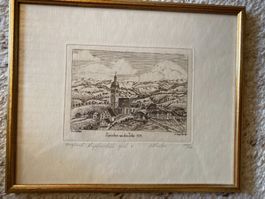 Original Kupferstich von Speicher 30x24 cm