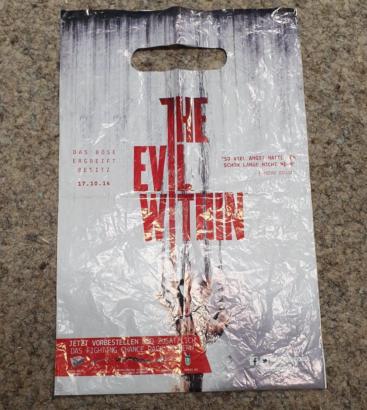 Sony Giochi: The Evil Within - Kleine Promo Einkaufstasche – Usato da Reinach BL venduto da _MasterK_ 1