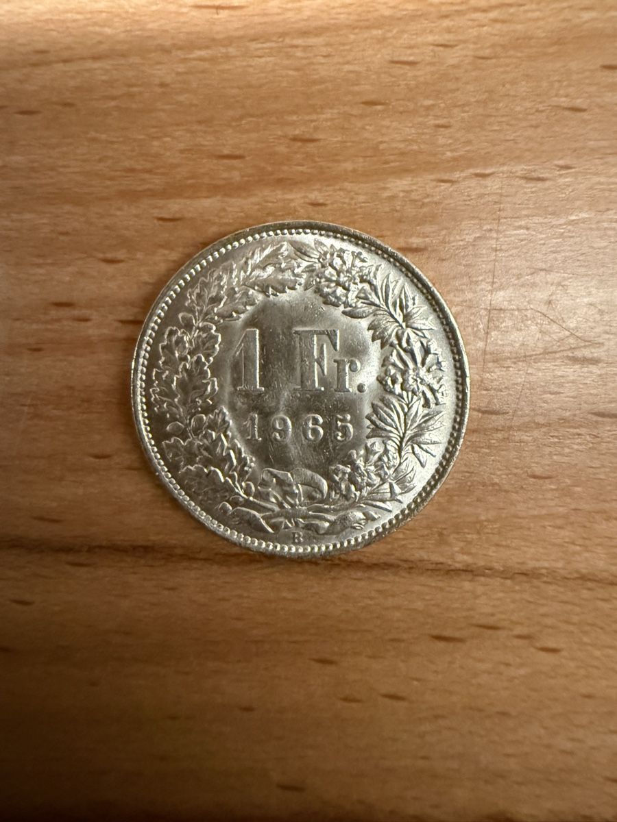Tutti le monete: Schweizer 1 Franken Münze 1965 – Usato da Grenchen venduto da Bastet007 1