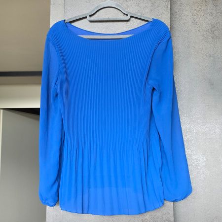🐸 ELEGANTE PLISSÉ BLUSE TUNIKA ROYALBLAU 38 NEW COLLECTION
