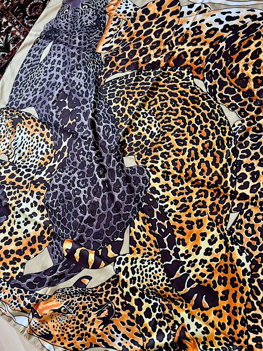 Foulard & Sciarpe: Edler Seidenschal mit Leopardenmuster, neu – Nuovo (secondo la descrizione) da Zürich venduto da Girasole232 3