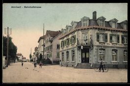 AK Amriswil, Bahnhofstrasse mit Hotel Walhalla