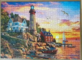 Puzzle 1000 Teile / Leuchtturm im Sonnenuntergang